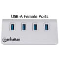 Miniatyrbild 3 av 6: Manhattan 4-portars SuperSpeed USB3.0 Hub - Hub - 4 x SuperSpeed USB3.0 - Desktop (163767)