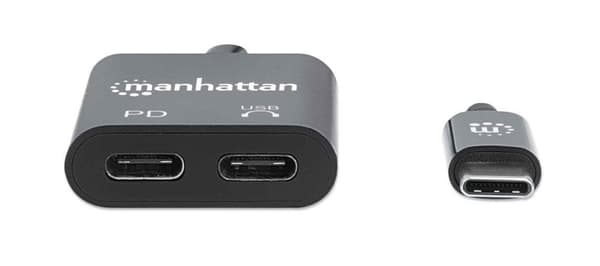 MANHATTAN USB-C till 3,5 mm jack ljudadapter & PD-laddningsport