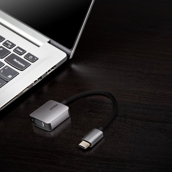 ATEN UC3002A - Videoadapter - USB-C (M) till HD-15 (VGA) (W) - USB 3.2 Gen 1 / Thunderbolt 3 / DisplayPort (Alt Mode) - 9,6 cm - 1920 x 1200 (WUXGA) s