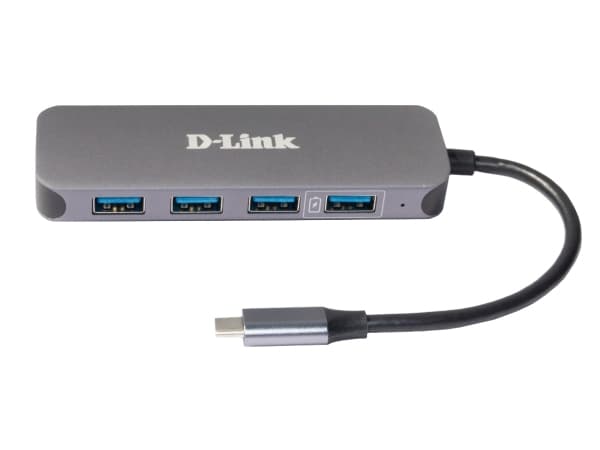 D-Link DUB-2340 - Hub - 4 x SuperSpeed USB 3.0 + 1 x USB-C (strømlevering) - stasjonær