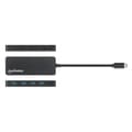 Miniatyrbild 5 av 5: MANHATTAN 4-portars USB 3.2 Gen 1 Hub USB-C hane till 4 x USB-A hona, 5 Gbps dataöverföringshastigheter, USB-driven, svart (164924)