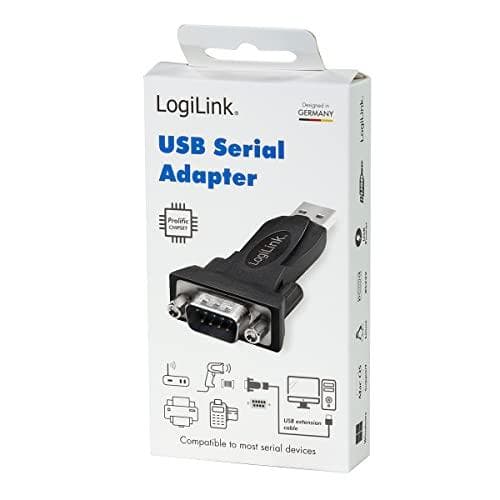 LogiLink USB 2.0 - RS232 adapter med forlængerkabel Tilslutninger: USB-A stik - 9-benet Sub-D stik, - 1 stk (AU0002F)