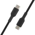 Miniatyrbillede 2 af 5: Belkin Braided Boost Charge USB-C til USB-C-kabel (USB-C hurtigopladningskabel til enheder som Pixel, iPad Pro og andre enheder som Samsung) 1m, sort