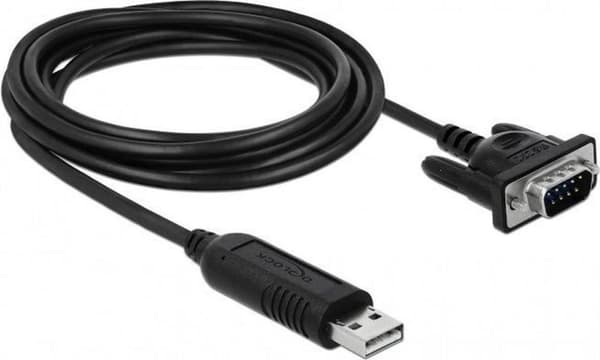 DeLOCK USB-A (m) till 9-stift SUB-D med skruvar (m) seriell RS232-adapter / FTDI-chip - 1,8 meter