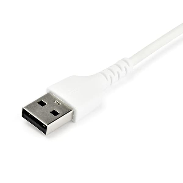 StarTech.com 2m / 6,6ft. USB 2.0 till USB C-kabel - Vit - Aramidfiber - USB-kabel - USB (M) direkt till USB-C (M) rak - Thunderbolt 3 / USB 2.0 - 2 m