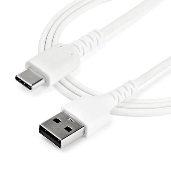 StarTech.com 2m / 6,6ft. USB 2.0 till USB C-kabel - Vit - Aramidfiber - USB-kabel - USB (M) direkt till USB-C (M) rak - Thunderbolt 3 / USB 2.0 - 2 m