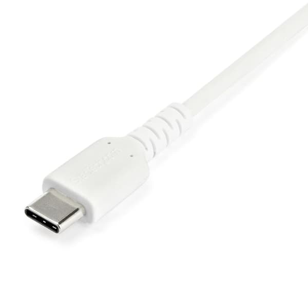 StarTech.com 2m / 6,6ft. USB 2.0 till USB C-kabel - Vit - Aramidfiber - USB-kabel - USB (M) direkt till USB-C (M) rak - Thunderbolt 3 / USB 2.0 - 2 m