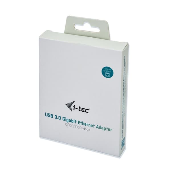 I-TEC USB 3.0 metall Gigabit Ethernet-adapter 1x USB 3.0 till RJ-45 LED-skärm för bärbar Tablet PC Windows Mac Linux Android (U3METALGLAN)