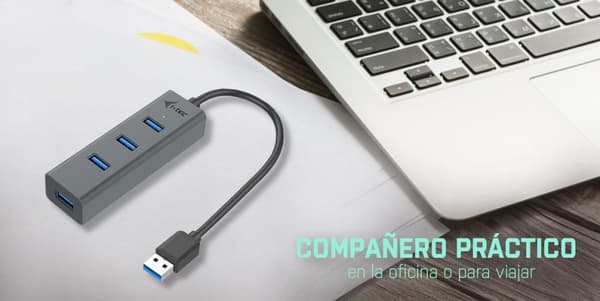 I-TEC USB 3.0 Metal HUB 4 portar utan strömadapter idealisk för Notebook Ultrabook Tablet PC stöder Win och Mac OS