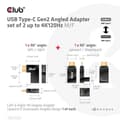 Miniatyrbillede 4 af 9: Club 3D - USB-C-adaptersæt - USB 3.2 Gen 2 - 20V - 5A - vinklet, USB-drevet (100W), 4K 120Hz-understøttelse