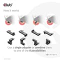 Miniatyrbillede 5 af 9: Club 3D - USB-C-adaptersæt - USB 3.2 Gen 2 - 20V - 5A - vinklet, USB-drevet (100W), 4K 120Hz-understøttelse