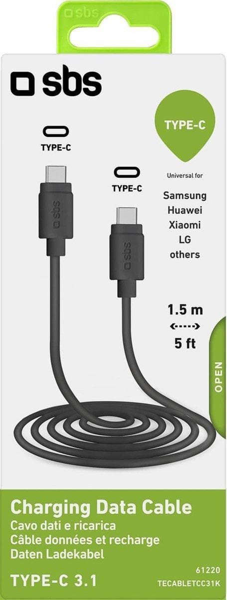 SBS TECABLETCC31K USB-kabel 1,5 m 3,2 Gen 1 (3,1 Gen 1) USB C Svart