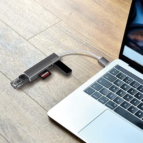 LogiLink UA0306 USB 3.0 HUB, 3-portar, med kortläsare antracit