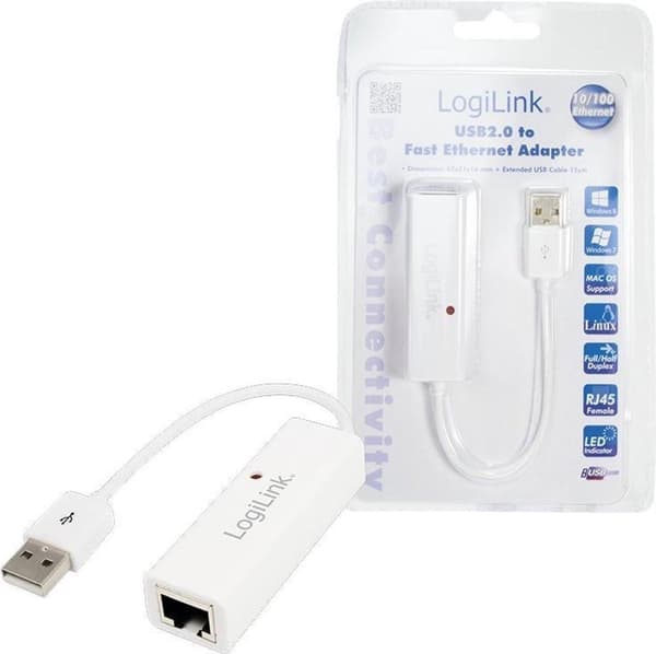 LogiLink kabeladaptrar/adaptrar USB 2.0/RJ45