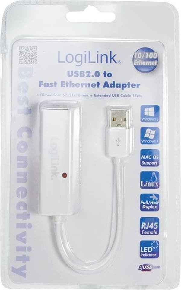 LogiLink kabeladaptrar/adaptrar USB 2.0/RJ45