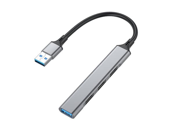 Utrusta 4-PORTAR USB 3.0/2.0 HUB - USB 3.2 Gen 1 (3.1 Gen 1) Typ-A - USB 2.0 - USB 3.2 Gen 1 (3.1 Gen 1) Typ-A - 5000 Mbit/s - Svart - Grå - Aluminium
