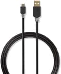 Miniatyrbild 3 av 11: USB-kabel | USB 2.0 | USB-A hane | USB Micro B hane | 480 Mbps | guldpläterad | 1,00 m | Runda | PVC | Antracit | fönsterlåda
