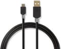 Miniatyrbild 10 av 11: USB-kabel | USB 2.0 | USB-A hane | USB Micro B hane | 480 Mbps | guldpläterad | 1,00 m | Runda | PVC | Antracit | fönsterlåda