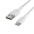 Miniatyrbild 2 av 5: Belkin flätad USB-C till USB-kabel - 0,15m - Vit