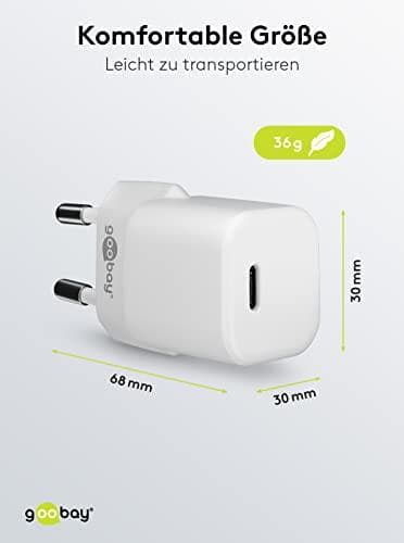 Goobay USB-C™ PD (Power Delivery) -pikalaturi nano (20 W) valkoinen (59358)