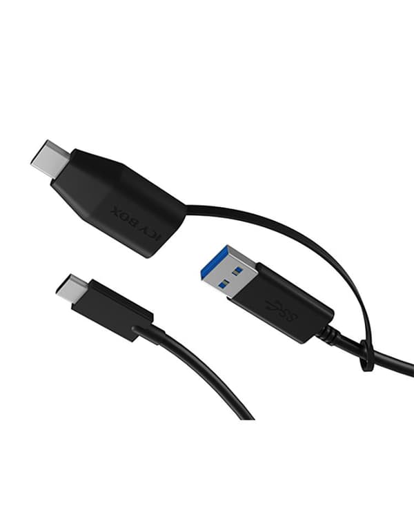 RaidSonic ICY Box-kabel IB-CB033, USB-C USB-A + USB-C, svart, 35 cm
