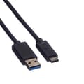 Pikkukuva 3 / 3: ROLINE - USB-kaapeli - USB-tyyppi C (M) - 9-nastainen USB-tyyppi A (M) - 1 m (USB 3.1) - valettu - musta (11.02.9011)