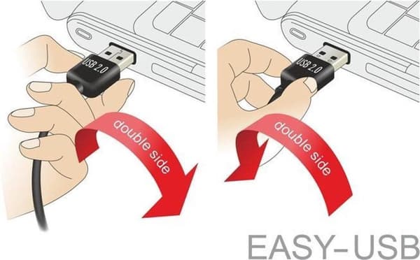 Easy-USB2.0 förlängningskabel USB-A vinklad vänster/höger - 3 meter