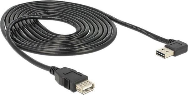 Easy-USB2.0 förlängningskabel USB-A vinklad vänster/höger - 3 meter
