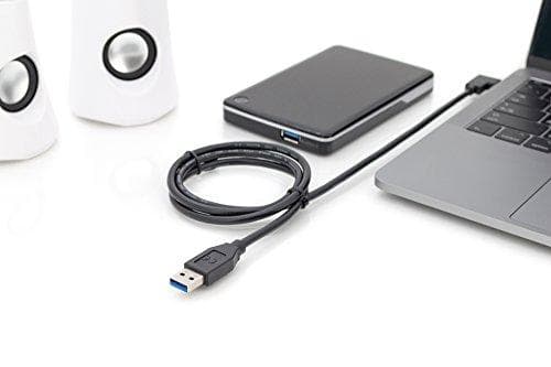 ASSMANN AK-300147-010-S, USB 3.1 anslutningskabel, USB Type-C till USB A (hane [90°]/hane), 3A, 10 Gbit/s, 1,0 meter, svart