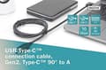 Miniatyrbild 6 av 6: ASSMANN AK-300147-010-S, USB 3.1 anslutningskabel, USB Type-C till USB A (hane [90°]/hane), 3A, 10 Gbit/s, 1,0 meter, svart