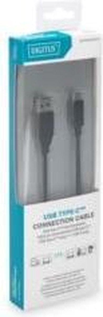 Digitus 1m, USB3.0-C/USB3.0-A USB-kaapeli USB 3.2 Gen 1 (3.1 Gen 1) USB C USB A Musta