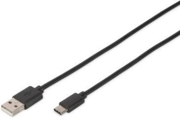 Digitus 1m, USB3.0-C/USB3.0-A USB-kaapeli USB 3.2 Gen 1 (3.1 Gen 1) USB C USB A Musta