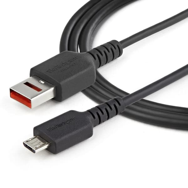 StarTech.com 3ft (1m) Säker laddningskabel, USB-A till Micro USB Data Blocker Charge-Only-kabel, Power-Only-laddarkabel för telefon/surfplatta, databl