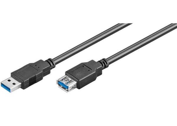 Bra anslutningar USB till USB-förlängningskabel - USB3.0 - upp till 0,9A / svart - 1,8 meter