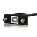Miniatyrbillede 2 af 3: 3 fod panelmonteret USB-kabel B til B - F/M - Panelmonteret USB-forlænger USB-B hun til USB-B hanadapterkabel - USB-B (F) port