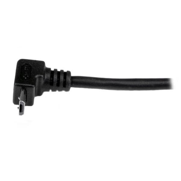 StarTech.com 1m USB 2.0 A till Micro B-kabel vinklad upp - Svart - USB A / Micro B-datakabel / anslutningskabel