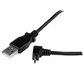 Miniatyrbild 2 av 5: StarTech.com 1m USB 2.0 A till Micro B-kabel vinklad upp - Svart - USB A / Micro B-datakabel / anslutningskabel