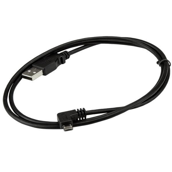 StarTech.com 3 fod højrevinklet mikro-USB opladnings- og synkroniseringskabel M/M 28/24AWG - USB-kabler - USB Type A, 4-benet (M) - 5-benet Micro-USB