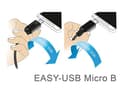 Pikkukuva 5 / 6: DELOCK-kaapeli EASY-USB 2.0 Type-A uros kallistettu vasemmalle/oikealle > EASY-USB 2.0 Type Micro-B uros musta 1 m