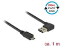 Pikkukuva 2 / 6: DELOCK-kaapeli EASY-USB 2.0 Type-A uros kallistettu vasemmalle/oikealle > EASY-USB 2.0 Type Micro-B uros musta 1 m