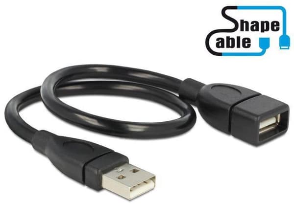 USB Illuminate Delock A - A St/Bu 0,35m ShapeCable