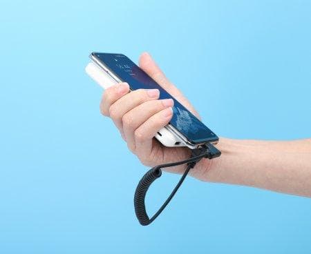 MANHATTAN lindad USB-A till USB-C-laddningskabel USB Typ-A hane till typ-C hane 1 m knutfri ringad design vinklad kontakt ingen dataöverföring Svart (