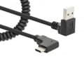 Miniatyrbild 2 av 6: MANHATTAN lindad USB-A till USB-C-laddningskabel USB Typ-A hane till typ-C hane 1 m knutfri ringad design vinklad kontakt ingen dataöverföring Svart (