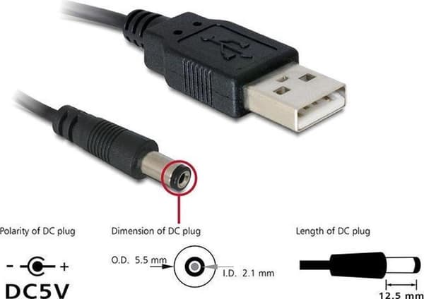 DeLOCK-kabel USB-strøm