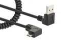 Miniatyrbild 2 av 6: MANHATTAN Spiralkabel USB-A till Micro-USB Laddningskabel USB Typ-A hane till typ Micro-B hane, 1 m, kvistfri, ringad design, vinklad kontakt, ingen d