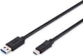 Miniatyrbild 9 av 10: Digitus USB-kabel USB 3.2 Gen1 (USB 3.0 / USB 3.1 Gen1) USB-A-kontakt, USB-C-kontakt 1,00 m Svart Rund, Plugg passar åt båda hållen, Skärmad (dubbel)