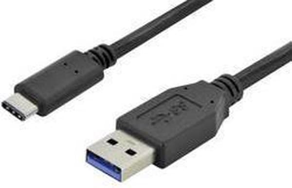 Digitus USB-kabel USB 3.2 Gen1 (USB 3.0 / USB 3.1 Gen1) USB-A-kontakt, USB-C-kontakt 1,00 m Svart Rund, Plugg passar åt båda hållen, Skärmad (dubbel)