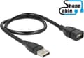 Miniatyrbild 2 av 7: Delock 50 cm USB 2.0 ShapeCable-Verlängerung [USB 2.0 Typ A Plug - USB 2.0 Typ A Buchse]