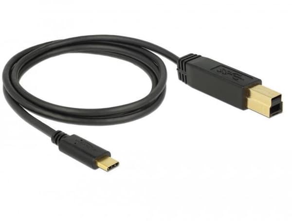 DeLOCK USB-C - USB-B -kaapeli - USB3.1 Gen 2 - jopa 3A / musta - 1 metri