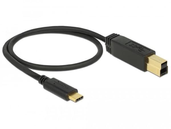 DeLOCK USB-C - USB-B -kaapeli - USB3.1 Gen 2 - jopa 3A / musta - 1 metri